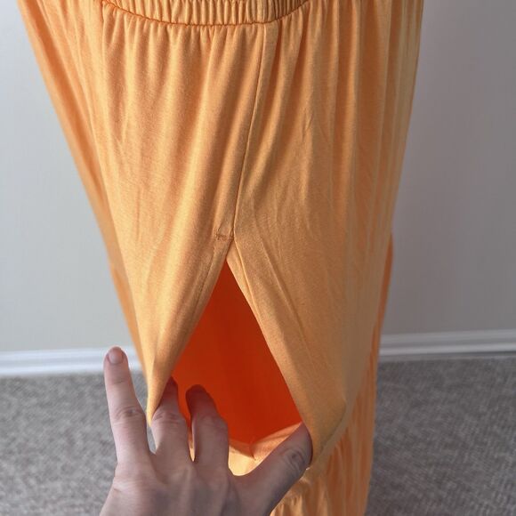 Soma Halter Maxi Bra Dress in Orange Soft Jersey Size XL NEW Vacation Nectarine - Picture 5 of 13